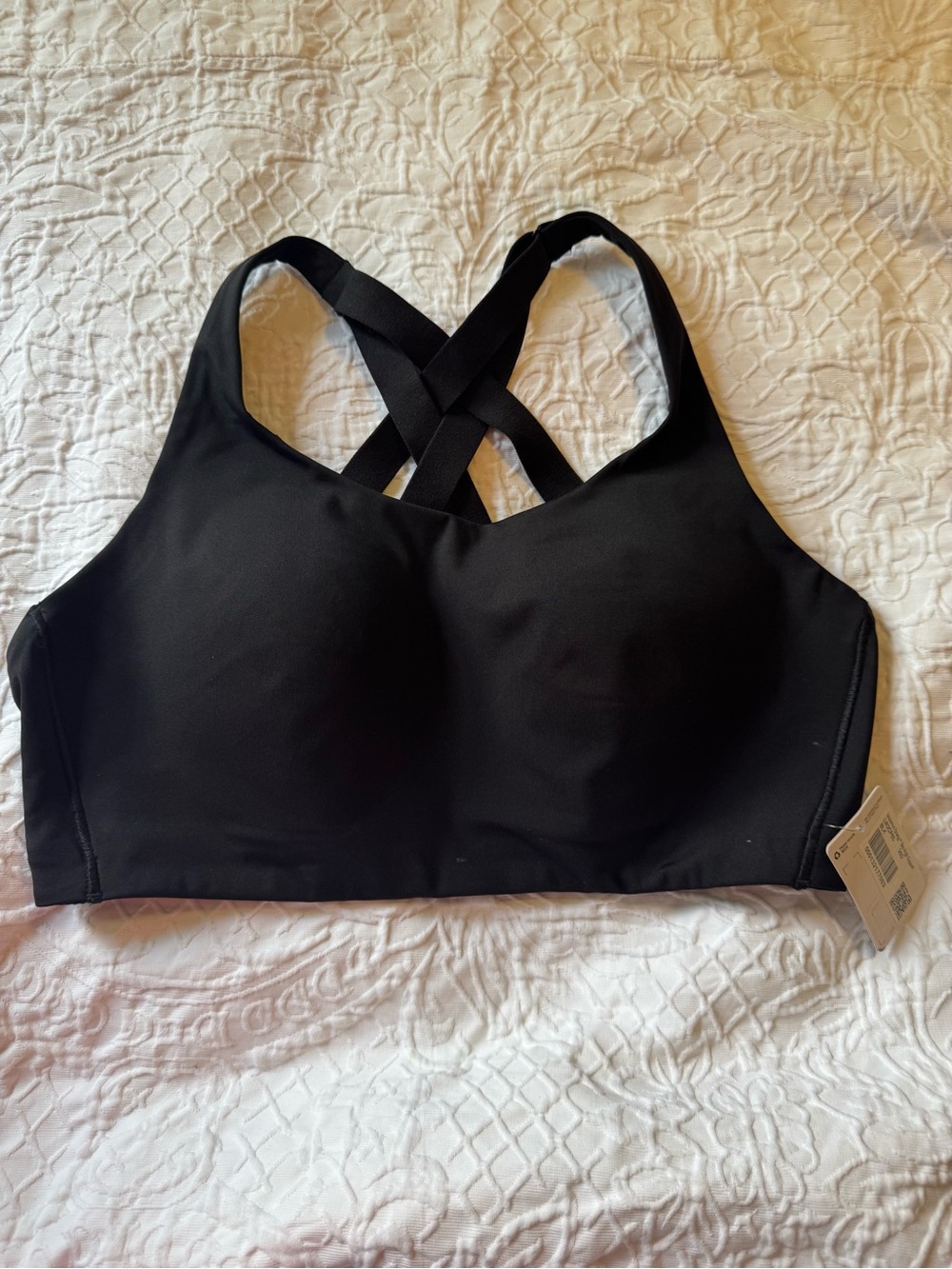 lululemon athletic  Black Crossback Padded Sports Bra 36B